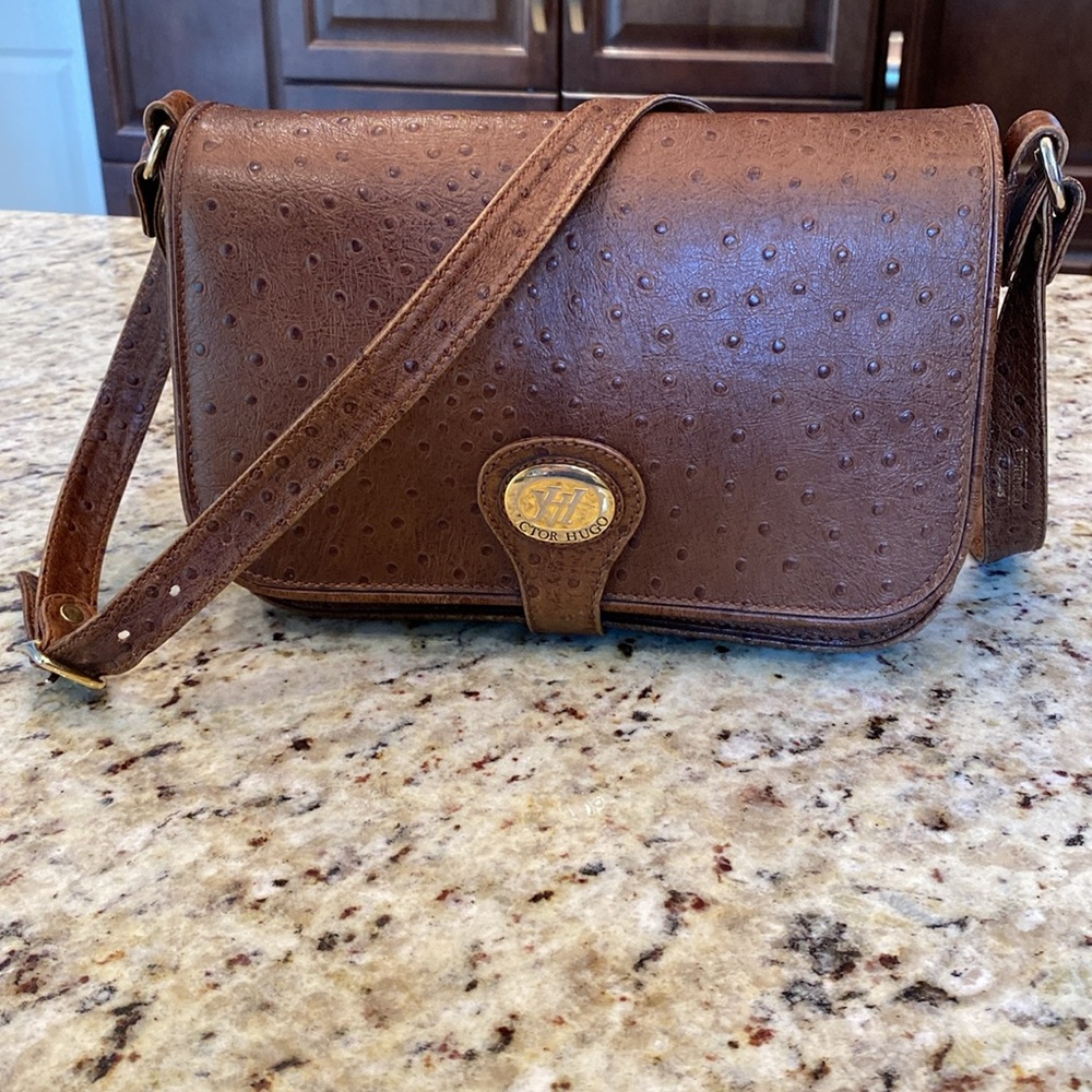 Vintage Victor Hugo Ostrich Leather Purse
